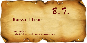 Borza Timur névjegykártya