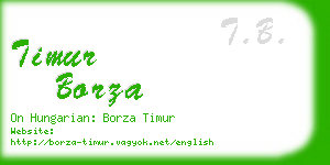 timur borza business card